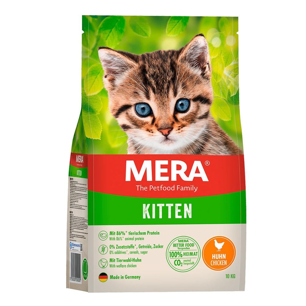 Беззерновой корм MERA Cats Kitten для котят, беременных и кормящих кошек с курицей 10 кг