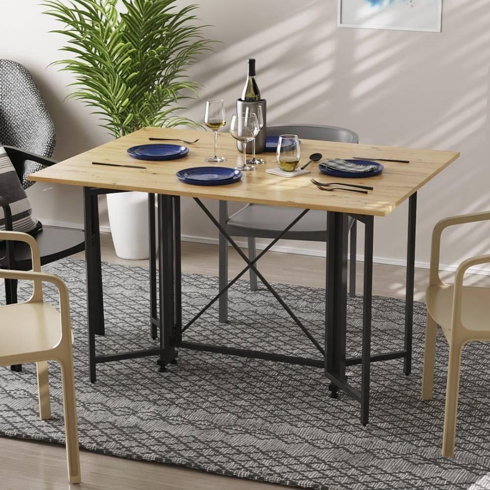 Стіл-книга трансформер Ferrum-decor Спайдер метал/ДСП 16 мм 750x1150x880 мм Чорний/Дуб Артізан (FRD-105093)