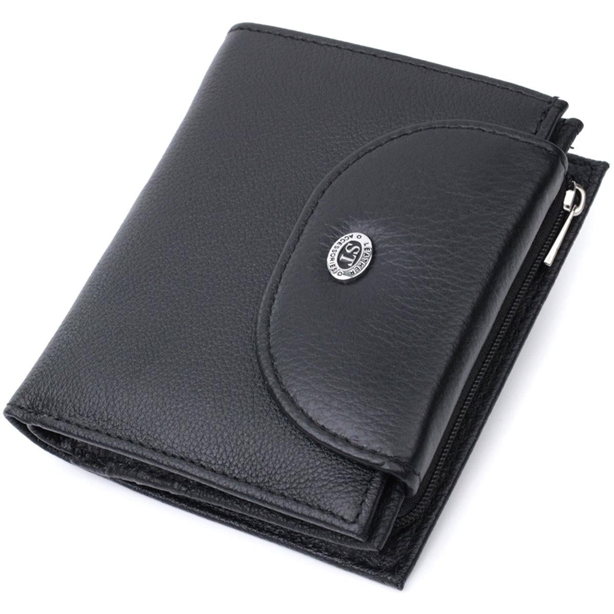 Кошелек женский ST Leather 22711 с монетницей из натуральной кожи Черный (168-136-22711)