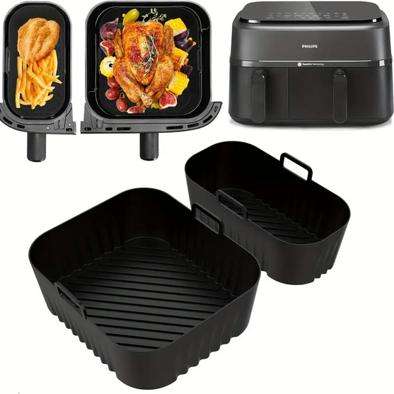 Форма силіконова для фритюрниць маленька та велика Чорний (SAM-1822) - фото 3 Форма силіконова для фритюрниць маленька та велика Чорний (SAM-1822) - фото 3