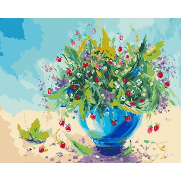 Картина по номерам Ідейка Цветы Земляничный аромат 40х50 см (KHO2935)