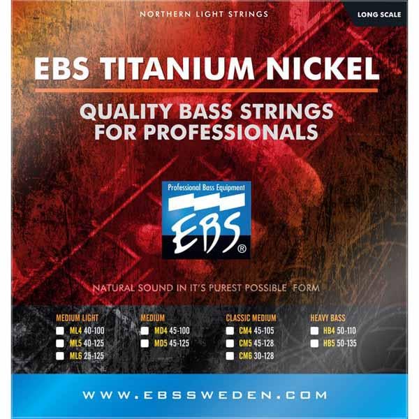 Струны для бас-гитары EBS TN-MD 5-strings 45-125 Titanium Nickel Струны для бас-гитары EBS TN-MD 5-strings 45-125 Titanium Nickel