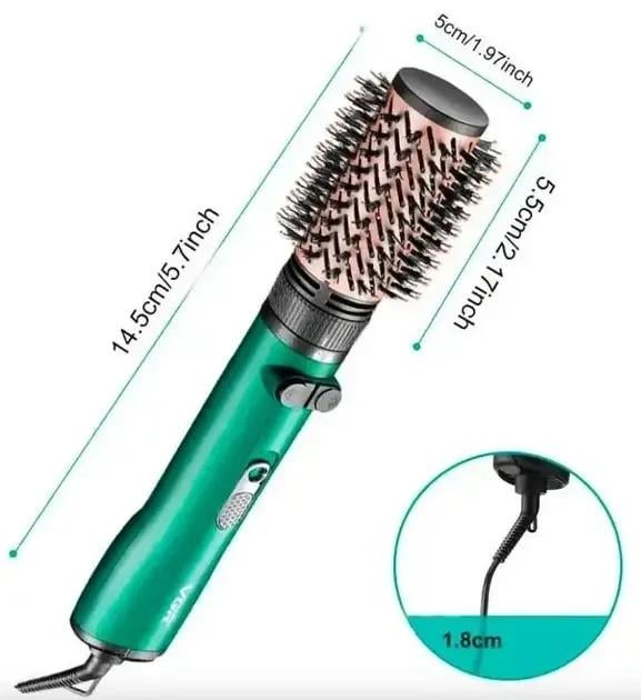 Фен щітка для укладання волосся професійний Vgr 498 2в1 1200 Вт Зелений (236ОД) - фото 5
