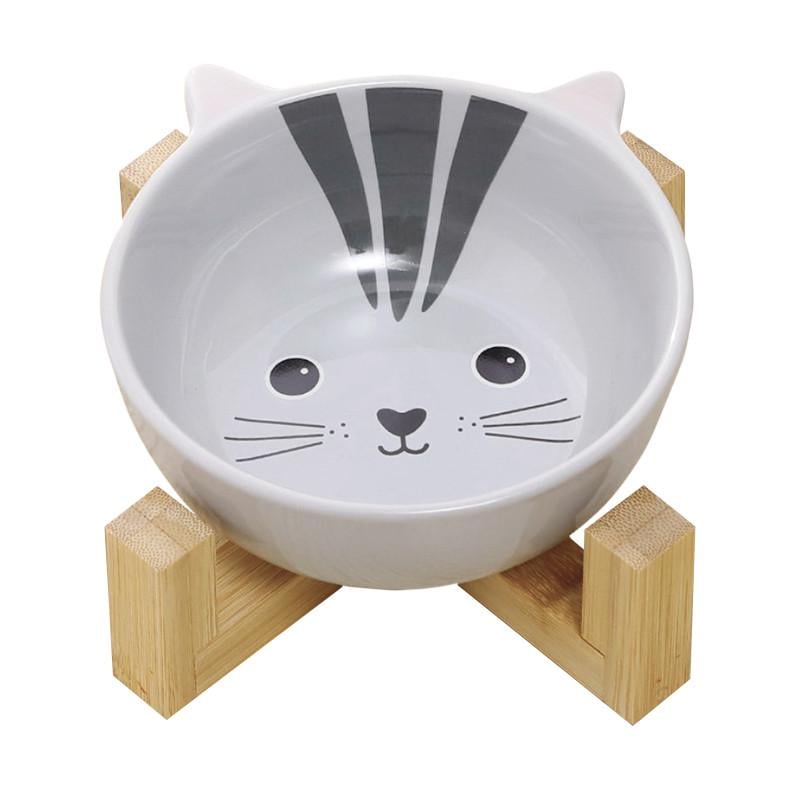 Миска Taotaopets 115505 Кот для котов и собак керамическая на деревянной подставке Миска Taotaopets 115505 Кот для котов и собак керамическая на деревянной подставке