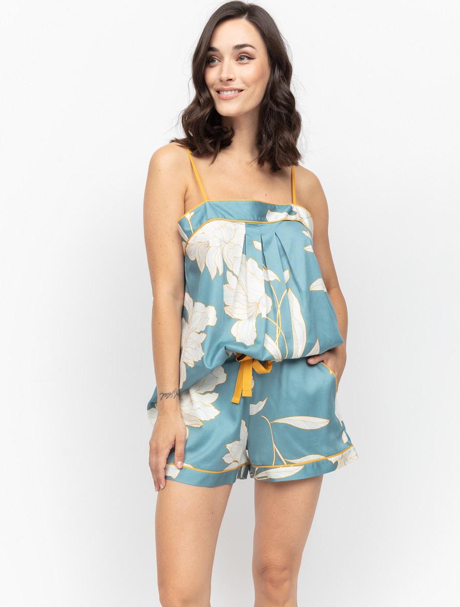 Пижамный комплект FABLE&EVE Greenwish 1969 12/M с цветочным принтом Голубой (5051877487994)