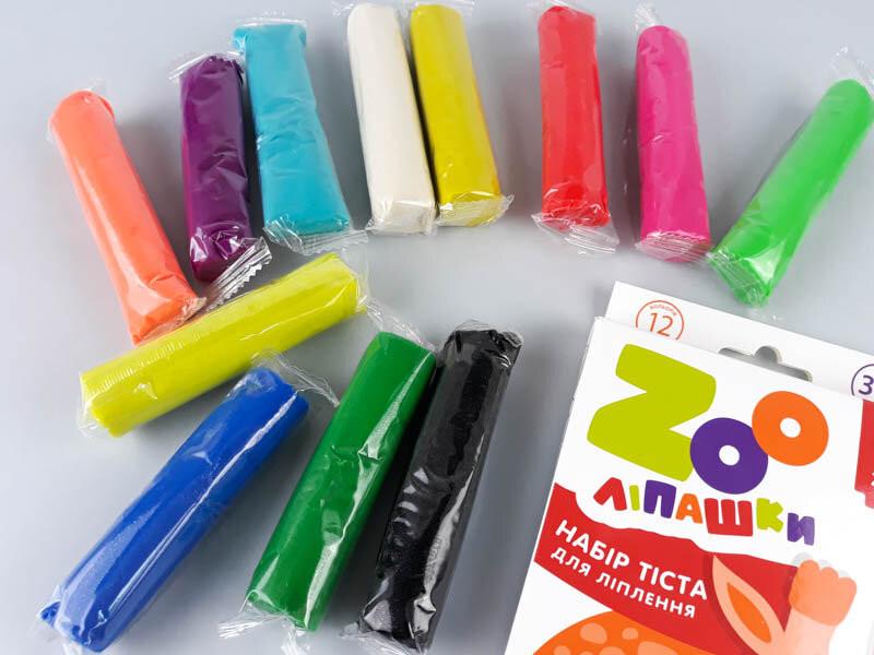 Тісто для ліплення Зірка ZOOлипашки Жираф 140211 12 різнокольорових стиків по 35 г (RLT23565) - фото 2