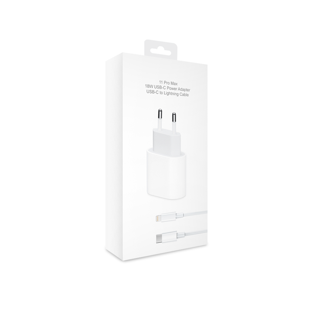 Зарядний пристрій Power Adapter для iPhone/iPad 20W USB-C з кабелем USB-C to Lightning (1985602149) - фото 4