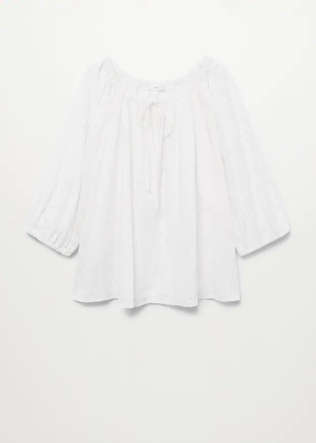 Блузка Mango L Белый (9828104) - фото 7 Блузка Mango L Белый (9828104) - фото 7