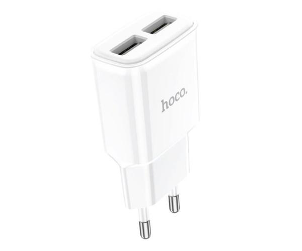 Зарядний пристрій мережевий Hoco C88A Star round dual port charger White Зарядний пристрій мережевий Hoco C88A Star round dual port charger White