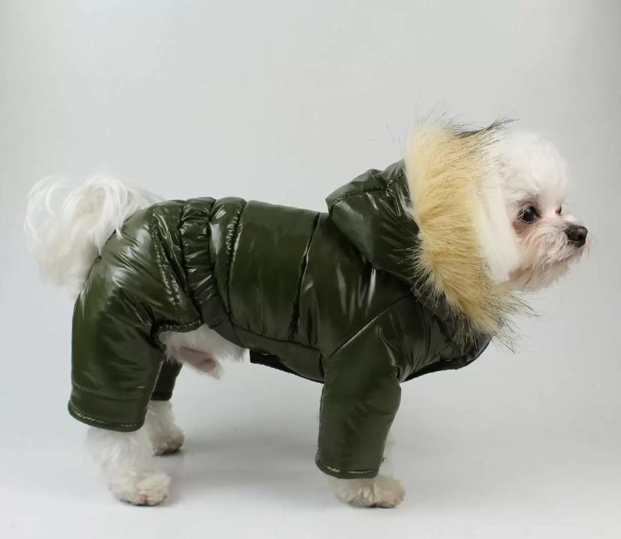 Комбинезон для собак зимний A-68 лакированный р. 5 Хаки (75386829)