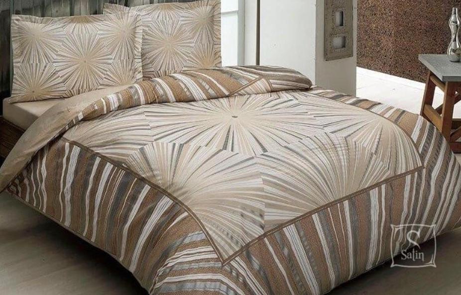 Постельное белье Tac Venus Brow сатин Коричневый