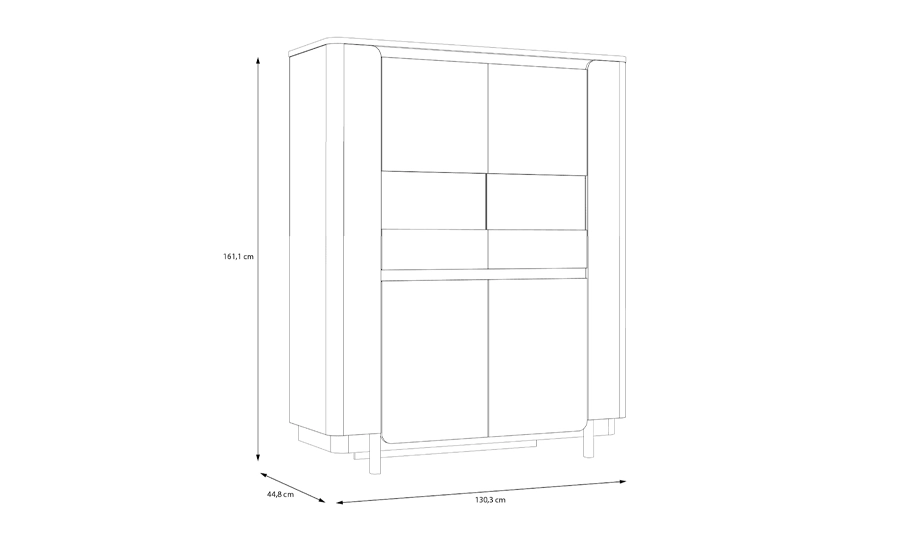Вітрина низька Forte Meble 4д Vodol VXLV621 (2147483669) - фото 4 Вітрина низька Forte Meble 4д Vodol VXLV621 (2147483669) - фото 4