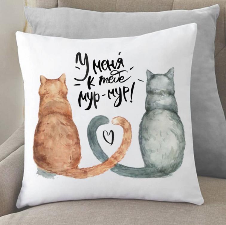 Подушка У меня к тебе Мур Мур 35x35 см