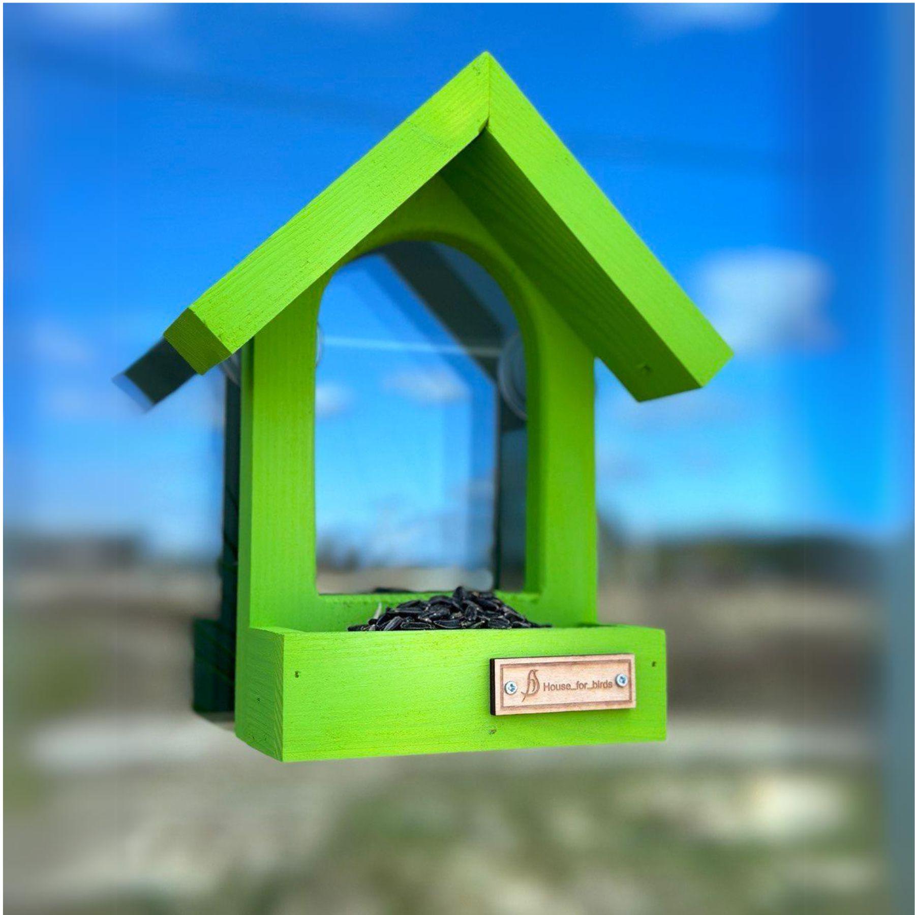 Годівниця для птахів на вікно House for birds Балкон Зелений - фото 1 Годівниця для птахів на вікно House for birds Балкон Зелений - фото 1