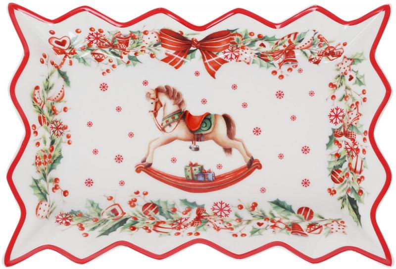 Блюдо прямоугольная рождественская фантазия 25 см