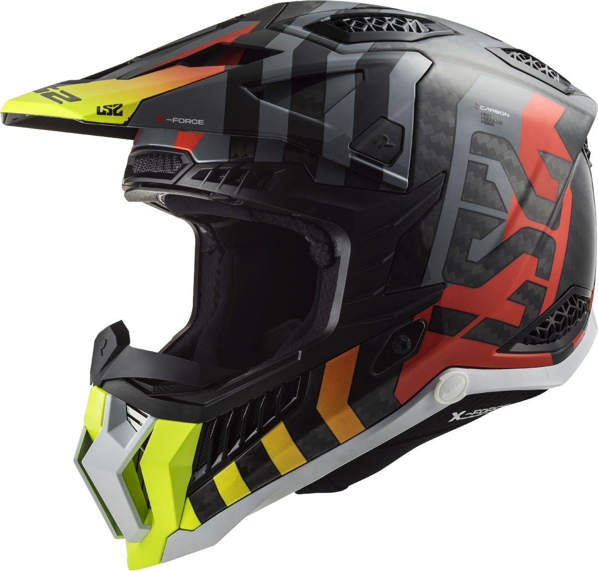 Мотошлем LS2 MX703 C X-Force Barrier XL Hi-Viz Yellow/Red (32133)