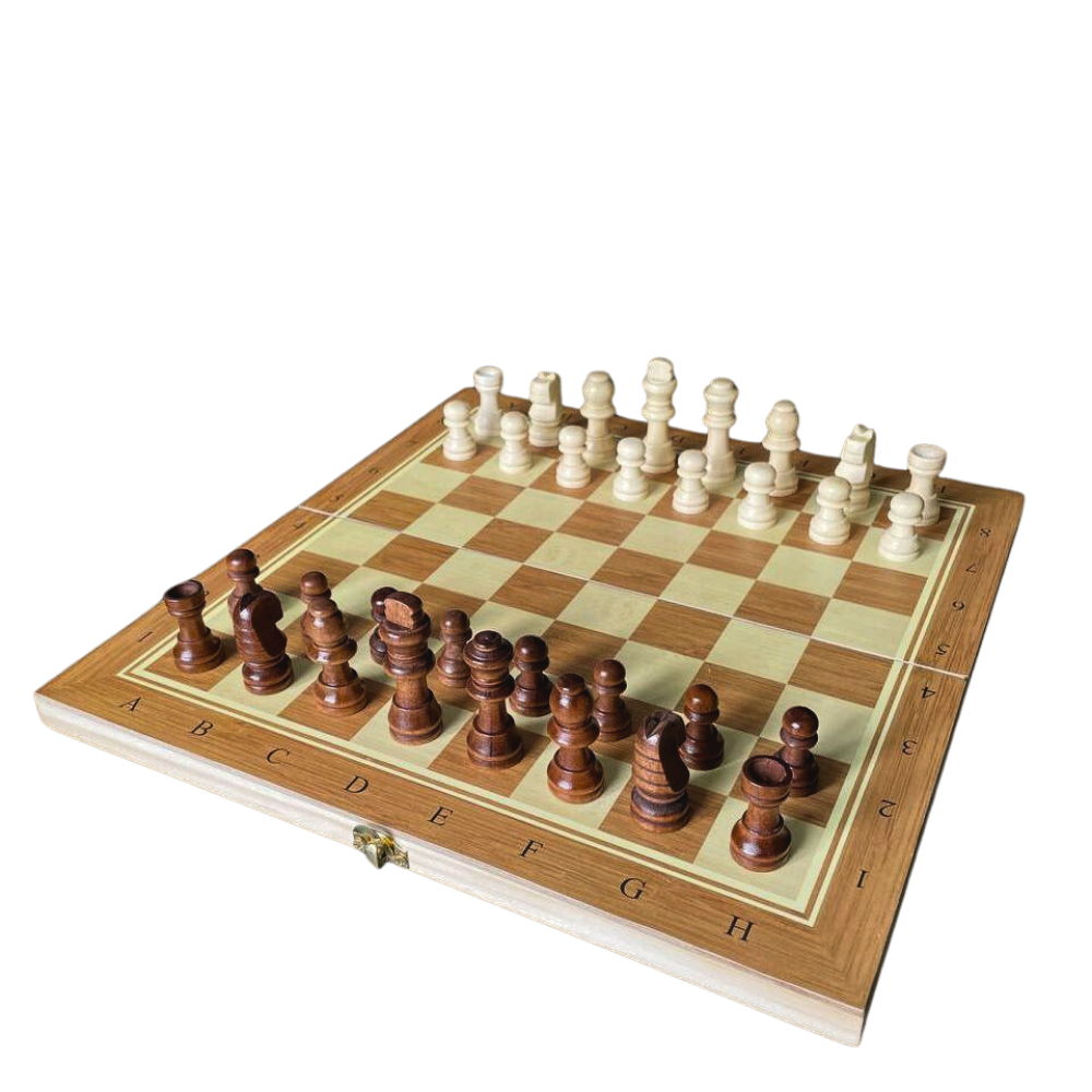 Шахматы классические Hechpro 3в1 деревянные 29x29 см (8029)