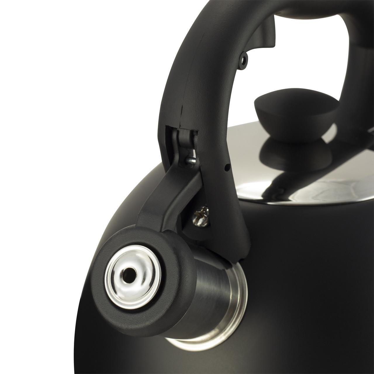 Чайник со свистком и нейлоновой ручкой Ofenbach KM-100300 из нержавеющей стали 2 л Черный (150-84-100300) - фото 8 Чайник со свистком и нейлоновой ручкой Ofenbach KM-100300 из нержавеющей стали 2 л Черный (150-84-100300) - фото 8