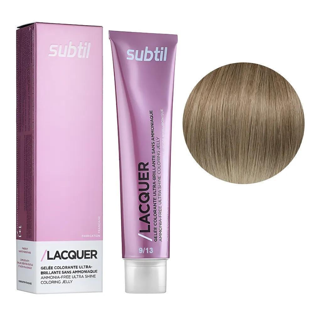 Краска гелевая безаммиачная для волос Subtil Lacquer 9.13 Очень светлый блондин пепелисто-золотистый 60 мл