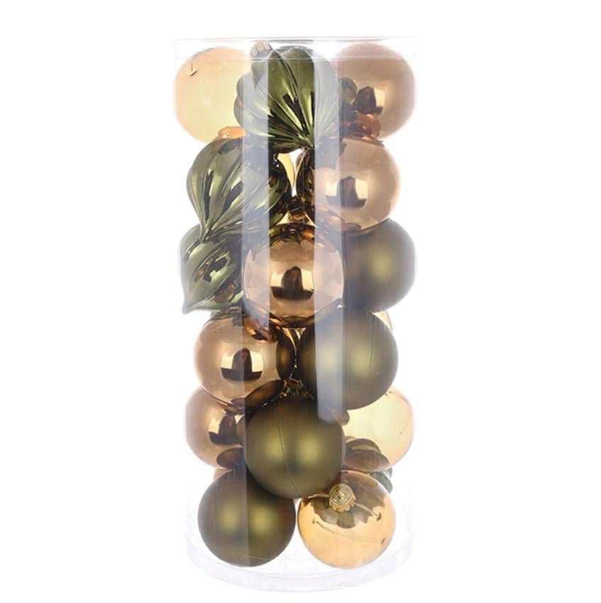 Набор шаров новогодних пластиковых 24 шт. 6 см (13775)