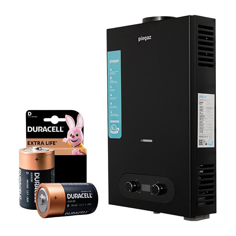 Газовый проточный водонагреватель Piegaz Hermes и батарейки Black (68841)