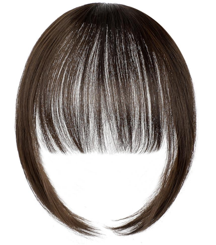 Искусственные волосы прядь с челкой на шпильках Каштановый (29862396)