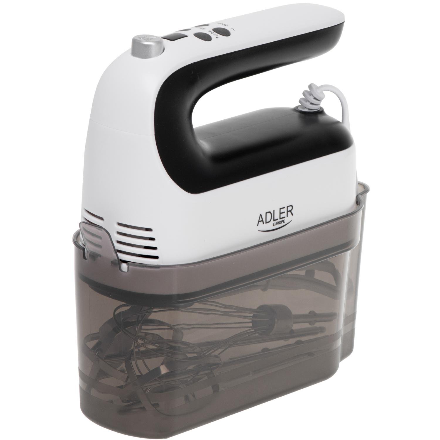 Міксер ручний Adler AD 4229 600W Turbo 9 швидкостей з контейнером для аксесуарів White (AD4229) - фото 5