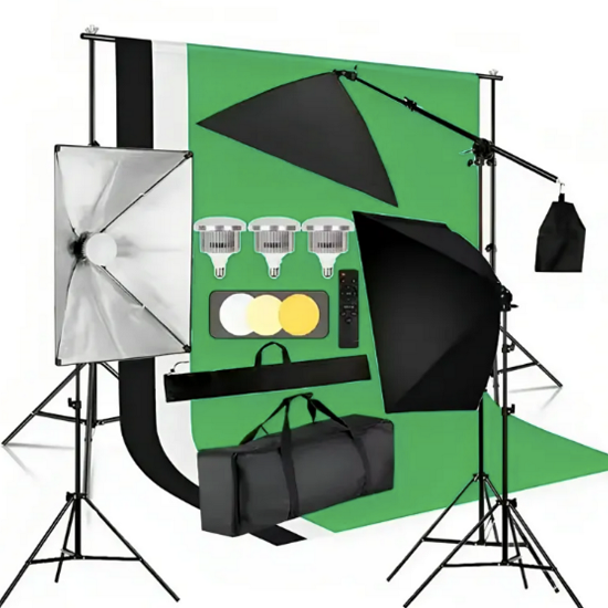 Комплект постоянного света набор софтбоксов/фоны со стойкой/лампы 105W с регулировкой режима освещения (25070153)