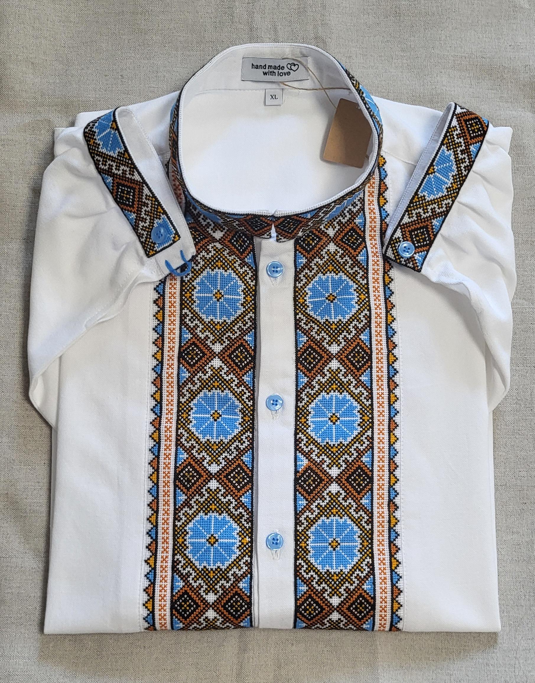 Сорочка чоловіча Сонцесвіт вишивана ручної роботи на домотканому полотні