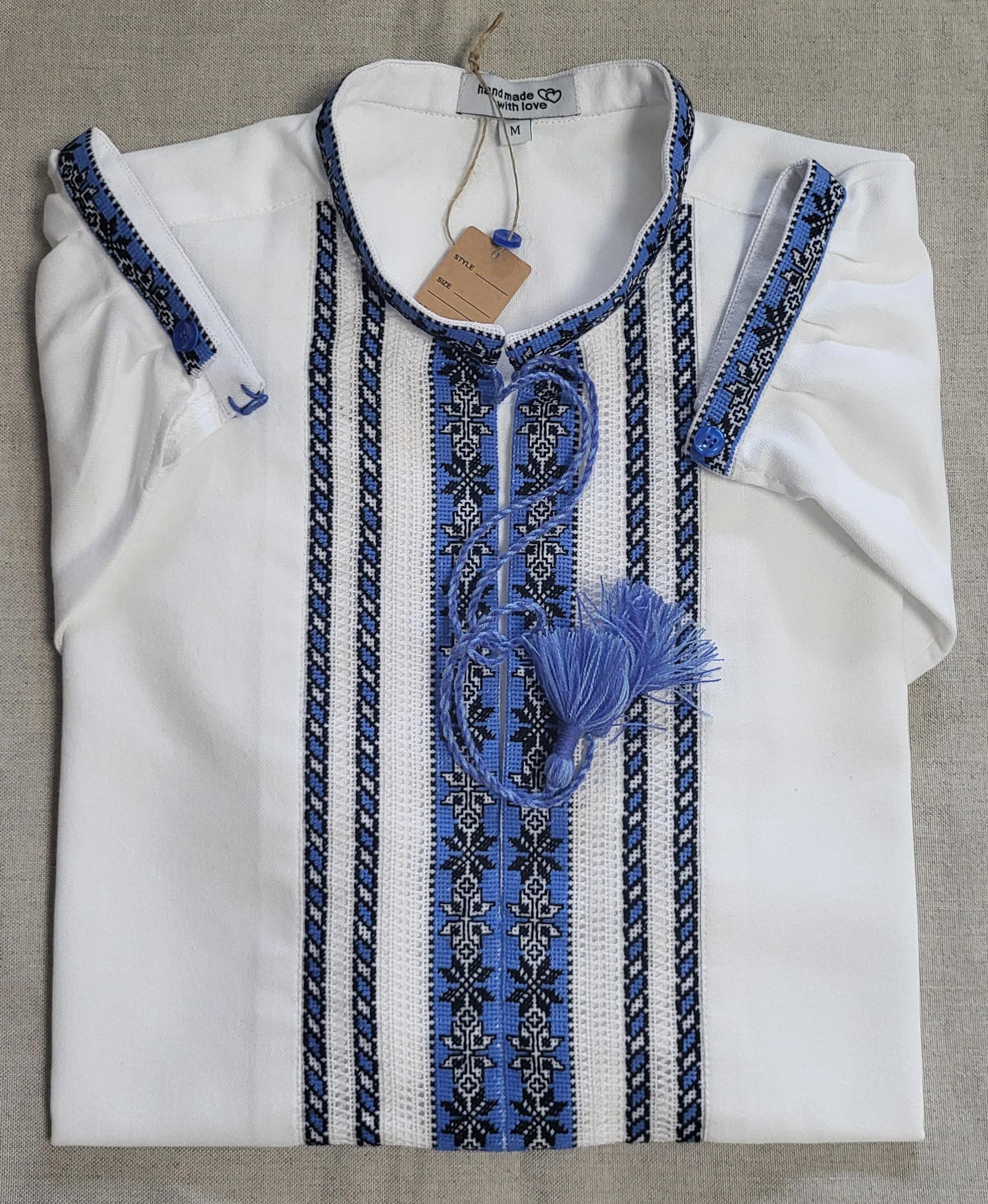 Вишиванка чоловіча Зірниця ручної роботи на домотканому полотні вишиті вставки р. 50 - фото 2 Вишиванка чоловіча Зірниця ручної роботи на домотканому полотні вишиті вставки р. 50 - фото 2