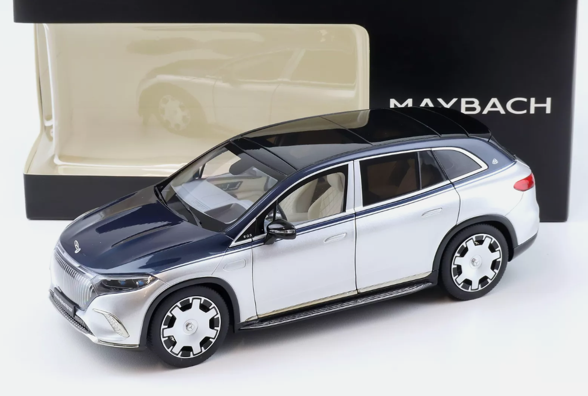 Масштабная модель автомобиля Mercedes-Maybach EQS 680/Z296 SUV Nautic 1:18 Blue/Silver (B66960593)