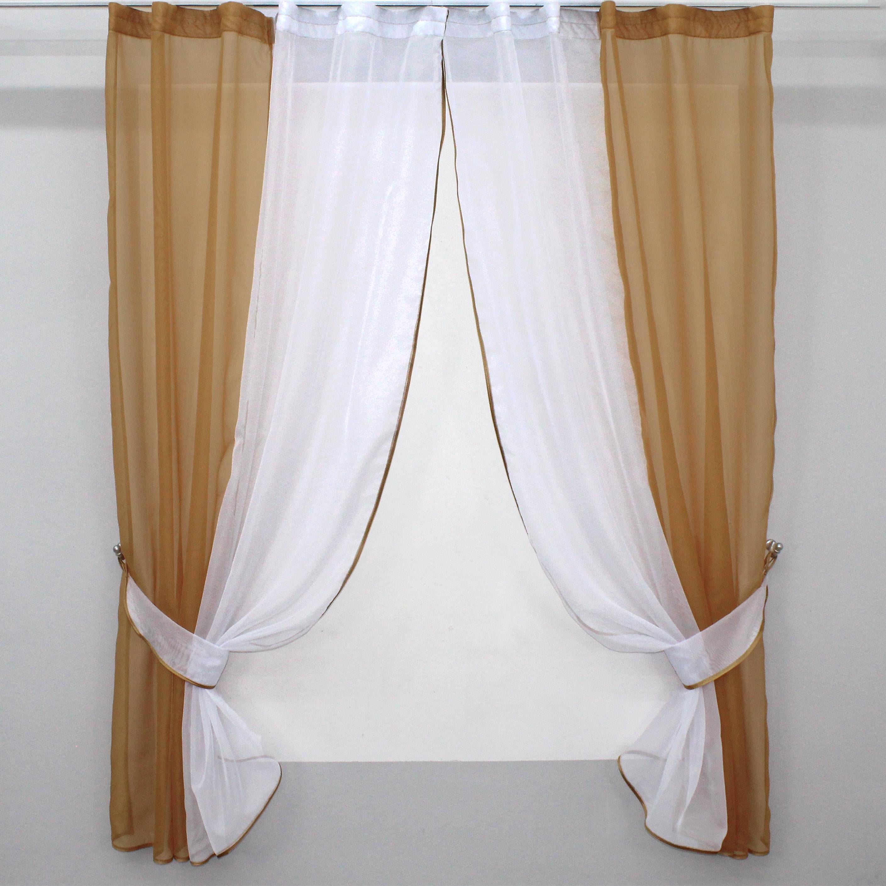 Шторы кухонные VR-Textil №017к комбинированные с подвязками 270х170 см Кофейный/Белый (50-780) Шторы кухонные VR-Textil №017к комбинированные с подвязками 270х170 см Кофейный/Белый (50-780)