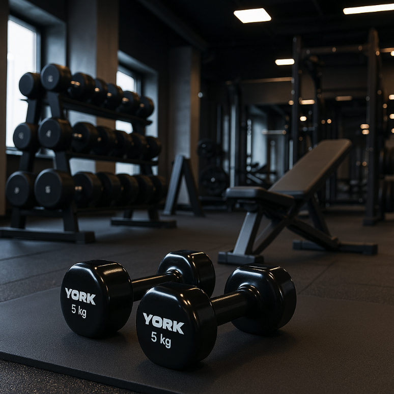 Гантелі для фітнесу York Fitness вінілові круглі 2х5 кг Чорний (28524759) - фото 2 Гантелі для фітнесу York Fitness вінілові круглі 2х5 кг Чорний (28524759) - фото 2