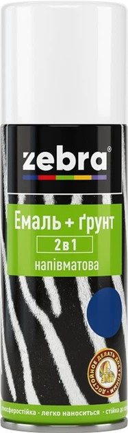Емаль-балон та грунт ZEBRA 2в1 напівматовий 90 Чорний