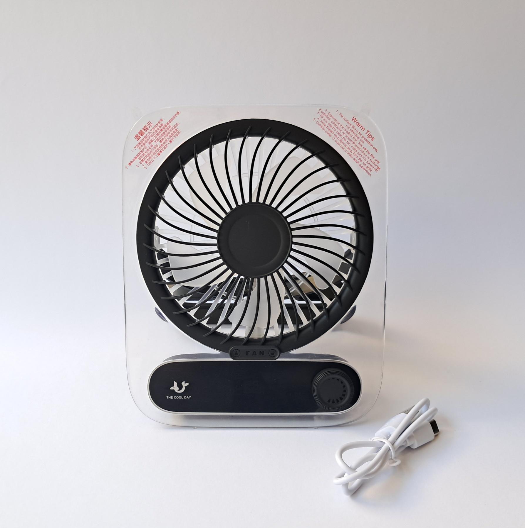 Вентилятор переносний з перемиканням швидкостей акумуляторний 3000 мАг Чорний (М-1777) - фото 3