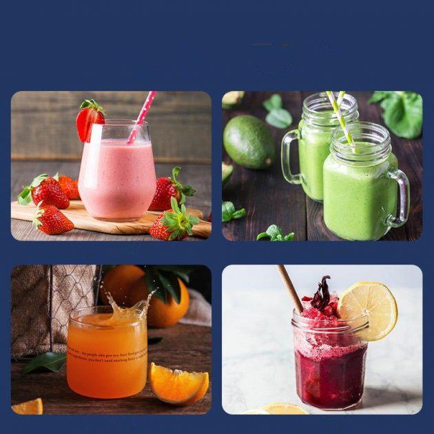 Фитнес-блендер Deerma Juice Cup портативный аккумуляторный Blue (DEM-NU06) - фото 4 Фитнес-блендер Deerma Juice Cup портативный аккумуляторный Blue (DEM-NU06) - фото 4