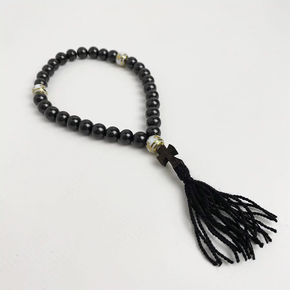 Четки из Гематита и Гагата на 30 бусин (1736-152)