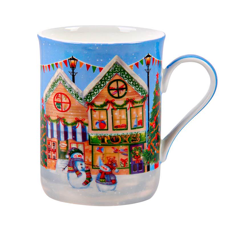 Чашка фарфоровая Lefard Рождественские гуляния 350 мл Голубой (924-647)