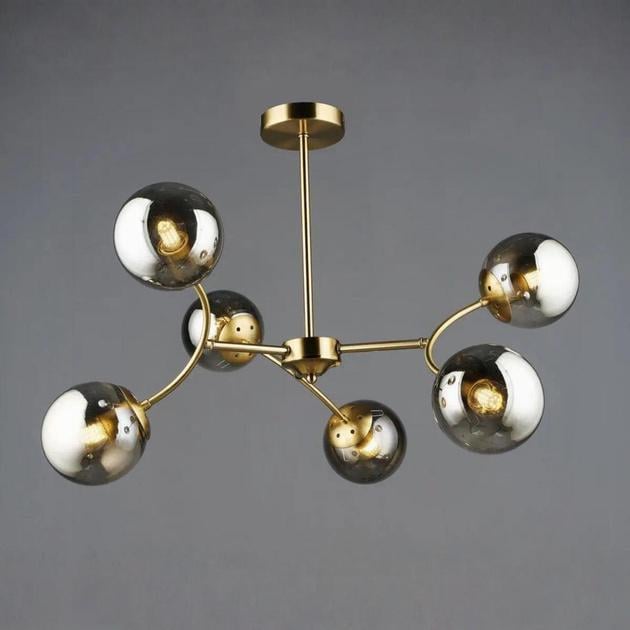 Люстра стельова Valeso на шість затемнених плафонів Е27 IP20 N6611/6 Мідний/Чорний (28687361)