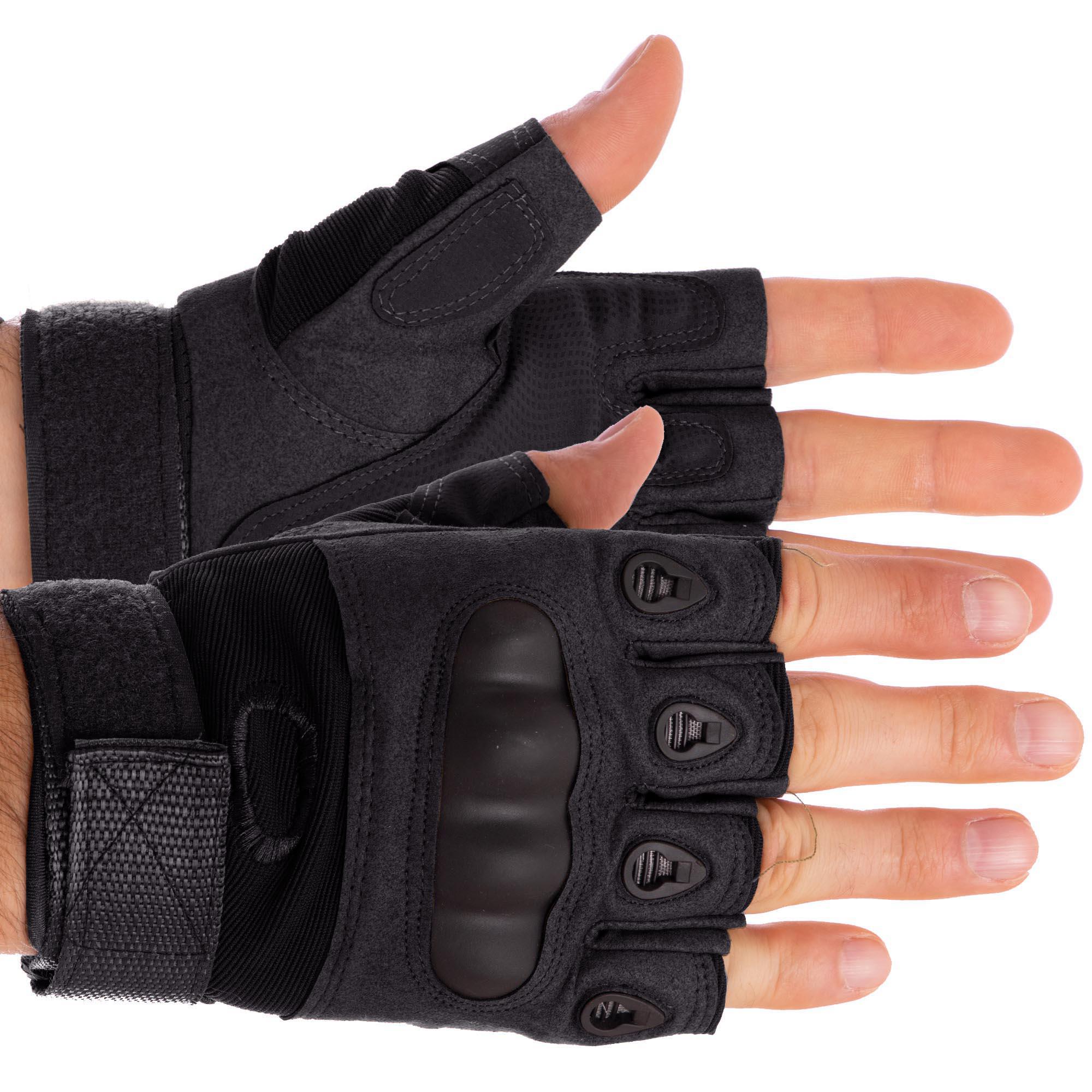 Перчатки с открытыми пальцами и усиленным протектором OAKLEY XXL Черный(BC-4624)