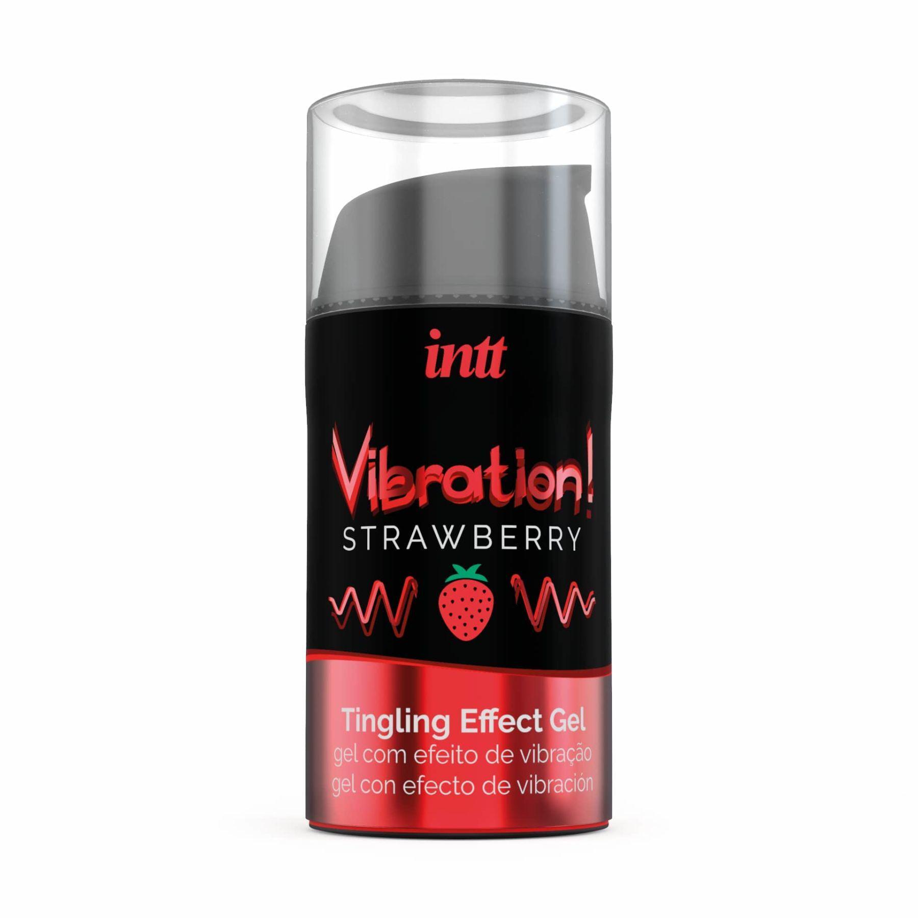 Жидкий вибратор Intt Vibration Strawberry 15 мл Extra Green (SO5407) - фото 2