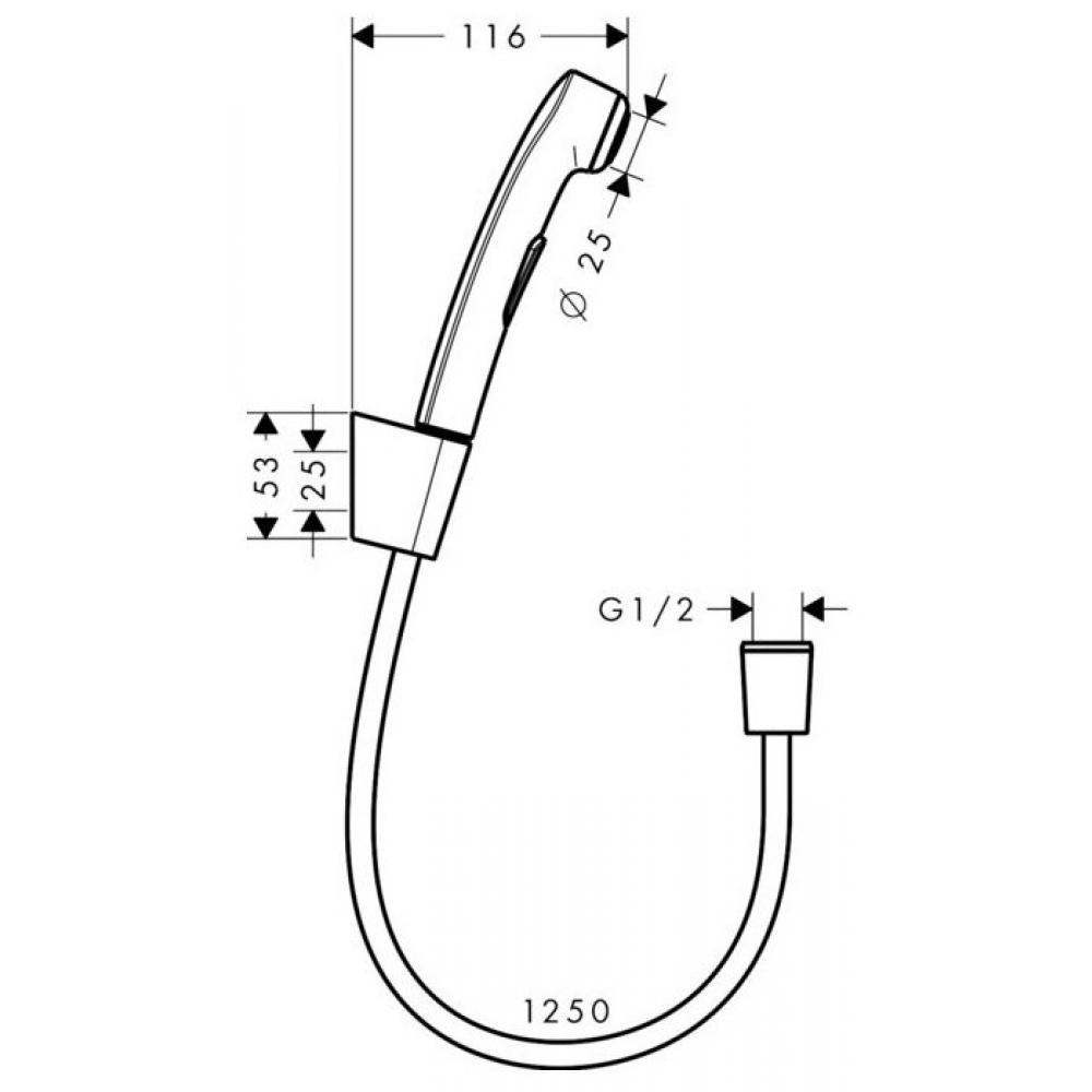 Комплект для гигиенического душа Hansgrohe 32129340 Черный (115658) - фото 2