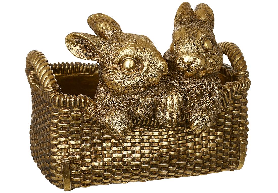 Декоративное кашпо с зайчатами 22x18x17,5 см (459-057)