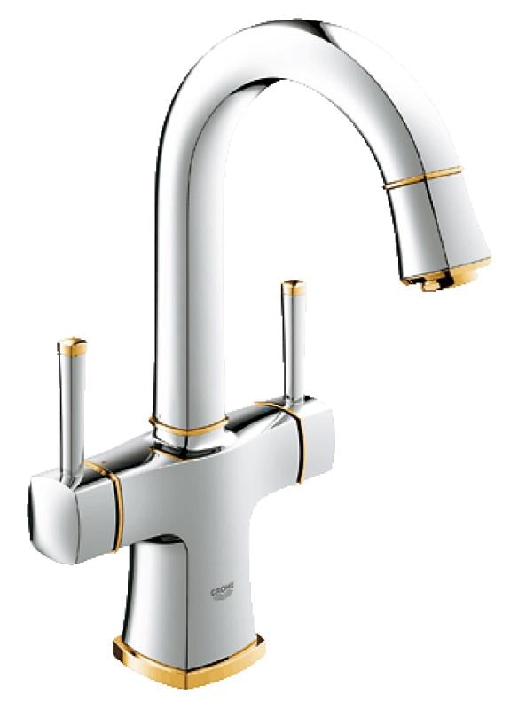 Смеситель для умывальника Grohe GRANDERA 21107IG0 высокий двухвентильный Золотой (75250)