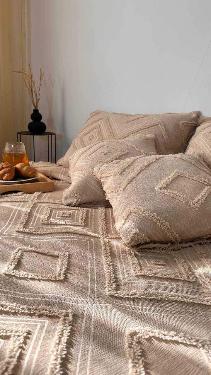 Покрывало Скандинавский большой ромб 140х240 см Бежевый - фото 10 Покрывало Скандинавский большой ромб 140х240 см Бежевый - фото 10
