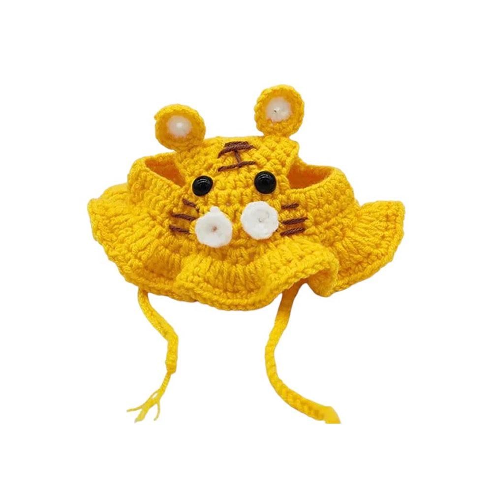 Шапка вязаная для кошек Желтый (TA0162_5)