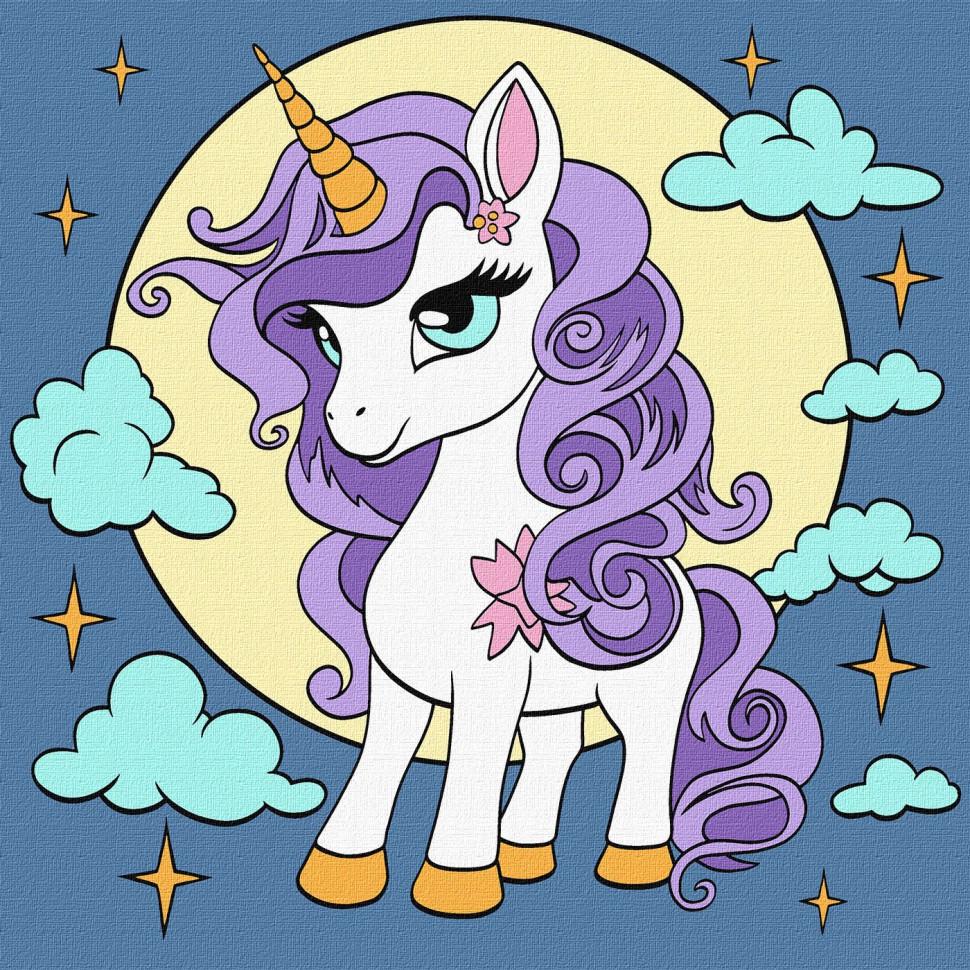 Картина за номерами Ideyka Казкова одноріжка KHO6107 25х25см (RLT39631)