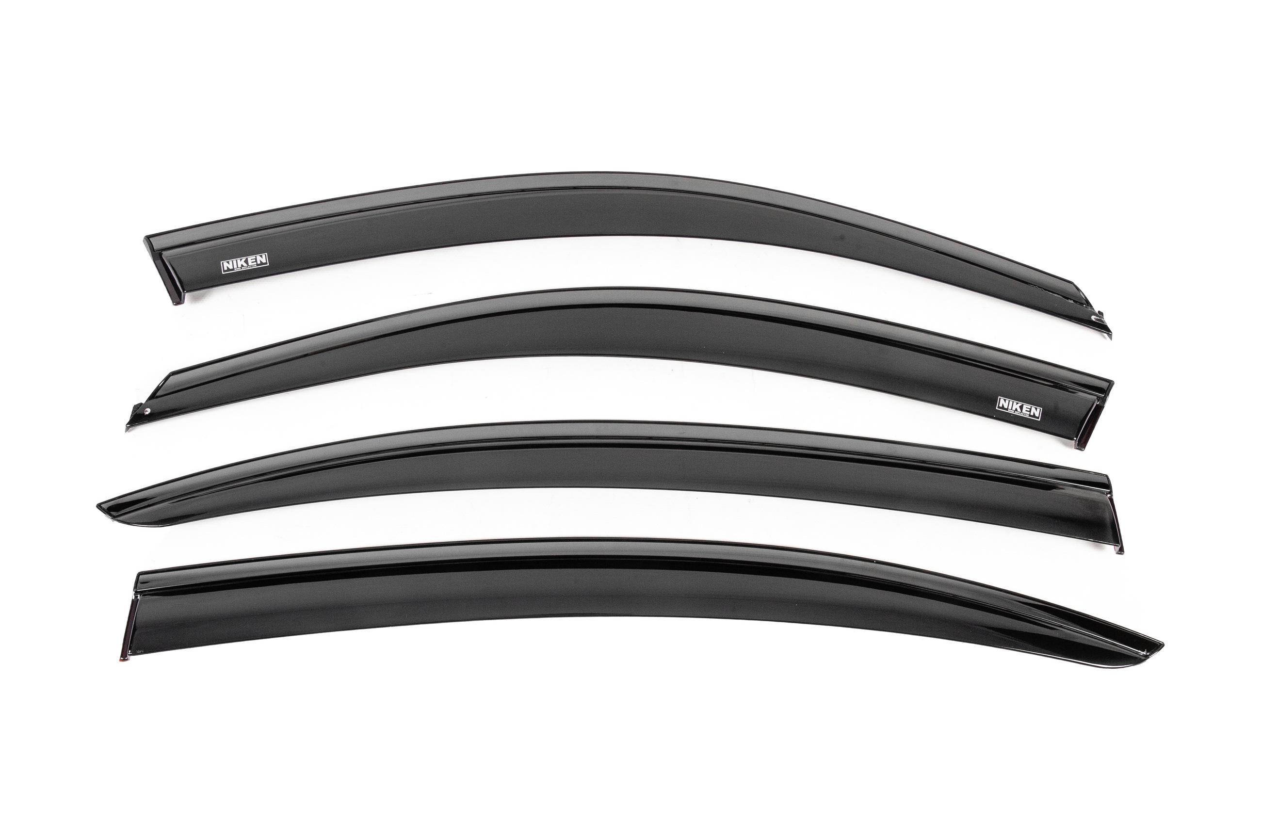 Ветровики с молдингом Niken Luxury для BMW 3 серия F30/F31 2012-2019 гг. поликарбонат 4 шт. Черный (190247)