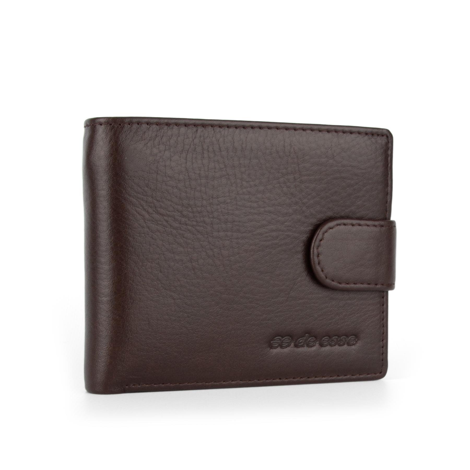 Портмоне мужское кожаное De Esse LC47210-2 на кнопке Коричневый (2695886219)