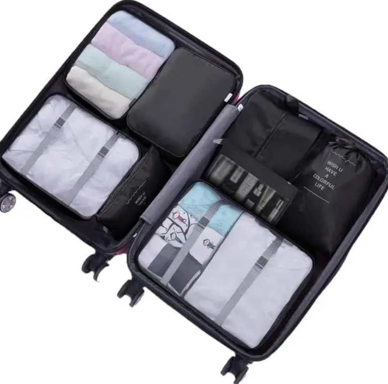 Комплект дорожных органайзеров из нейлона 8в1 для чемодана/рюкзака и ручной клади Серый (КДО-40-11) - фото 9
